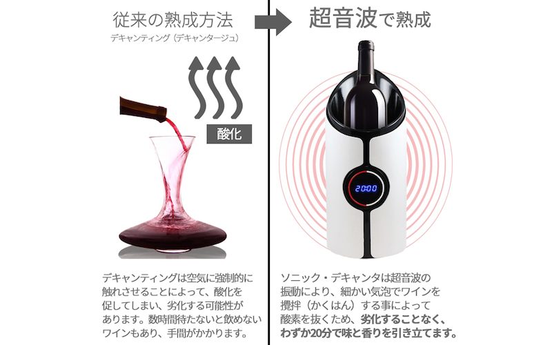 超音波でワインを熟成するSONIC DECANTER、わずか20分で赤ワインの隠れ